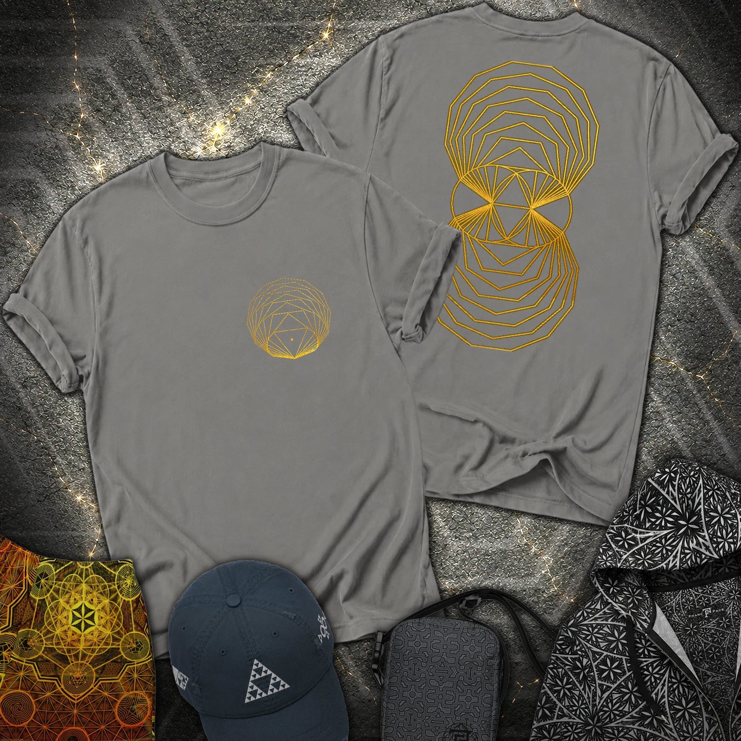 Regular Polygons Geometry 2 Sided T-Shirt - Regular Polygons Geometry 2 Sided T-Shirt - Charcoal