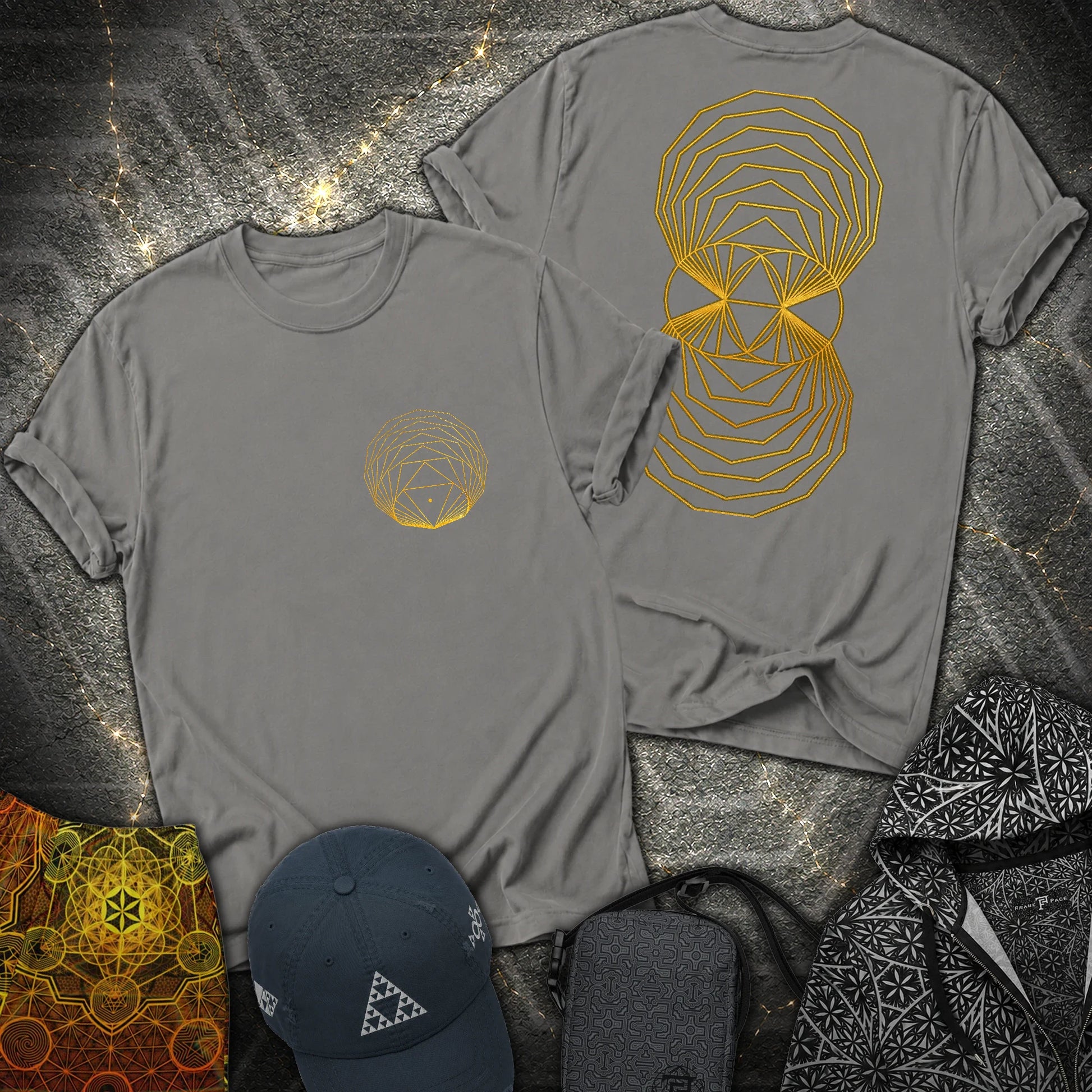 Regular Polygons Geometry 2 Sided T-Shirt - Regular Polygons Geometry 2 Sided T-Shirt - Charcoal