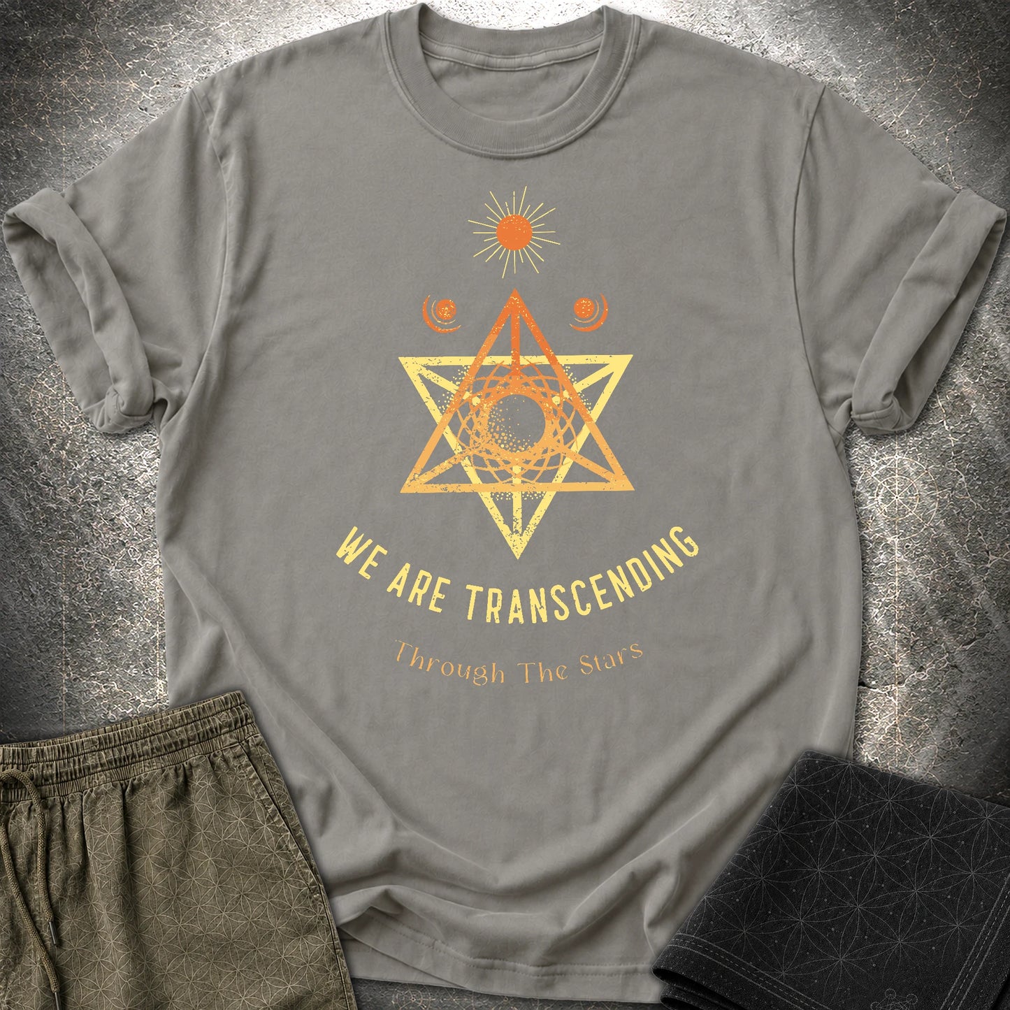 Transcending Through Stars T-Shirt - Transcending Through Stars T-Shirt - Charcoal