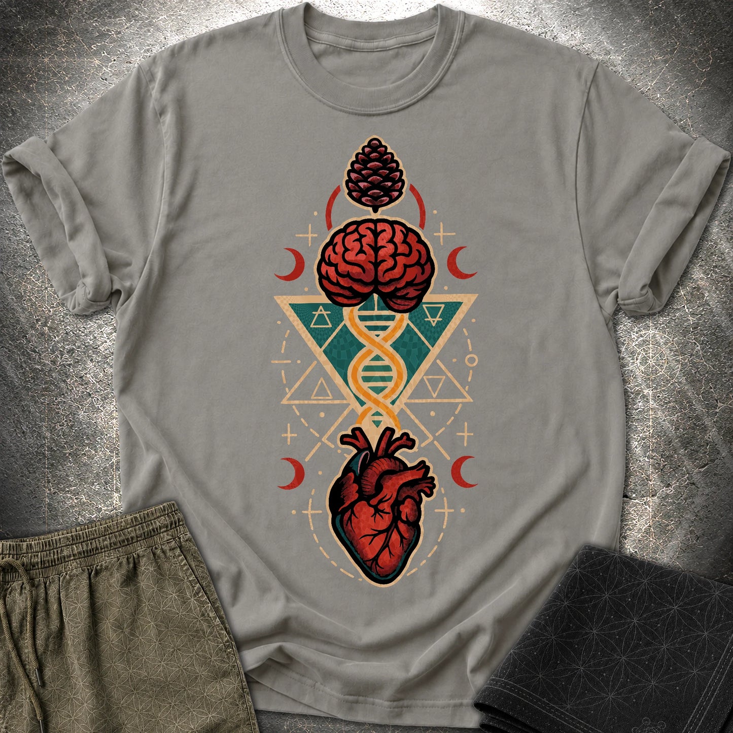Heart Mind Coherence T-Shirt - Heart Mind Coherence T-Shirt - Charcoal