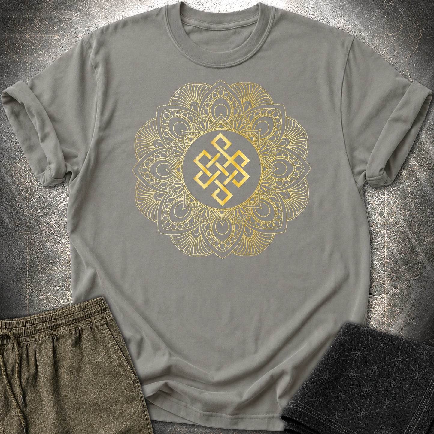 Endless Knot Mandala T-Shirt - Endless Knot Mandala T-Shirt - Charcoal