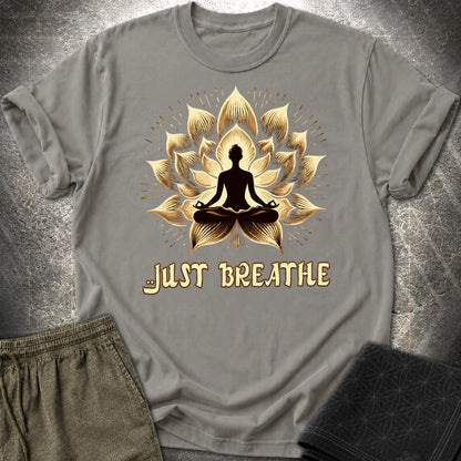 Just Breath Yoga Lotus T-Shirt - Just Breath Yoga Lotus T-Shirt - Charcoal