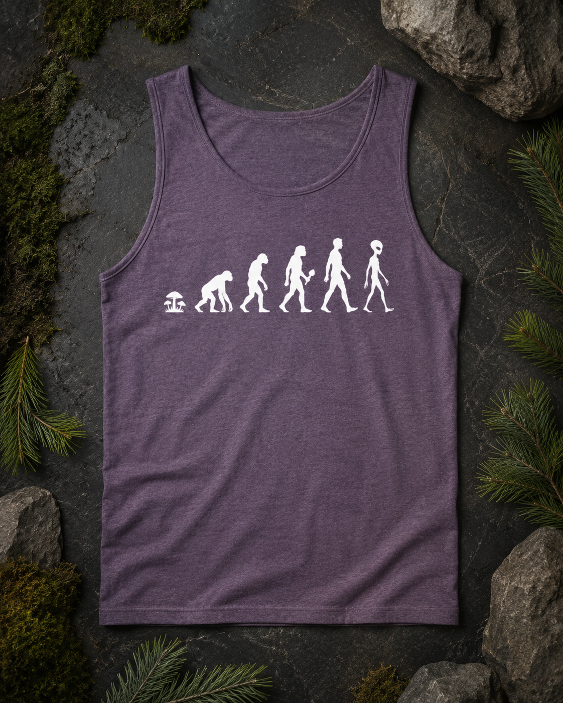 Mushroom Evolution Transformation Comfort Tank