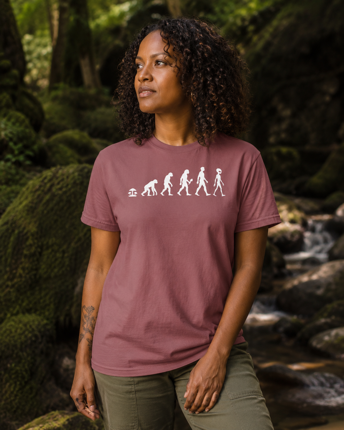 Mushroom Evolution Transformation Comfort T-Shirt