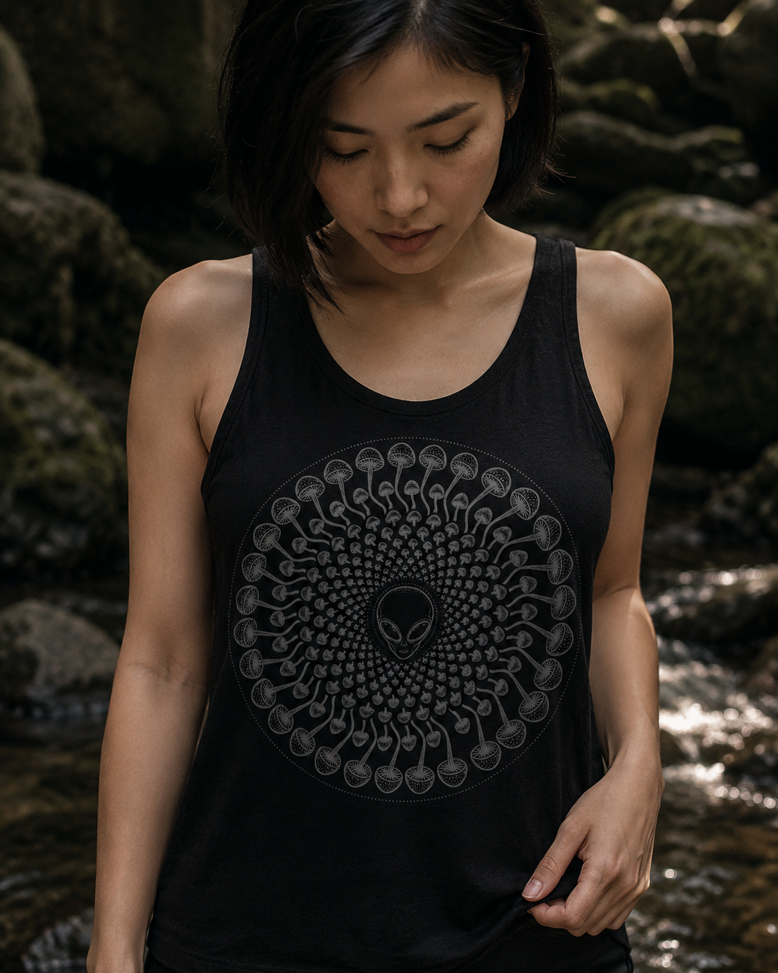 Alien Mushroom Spiral Comfort Tank