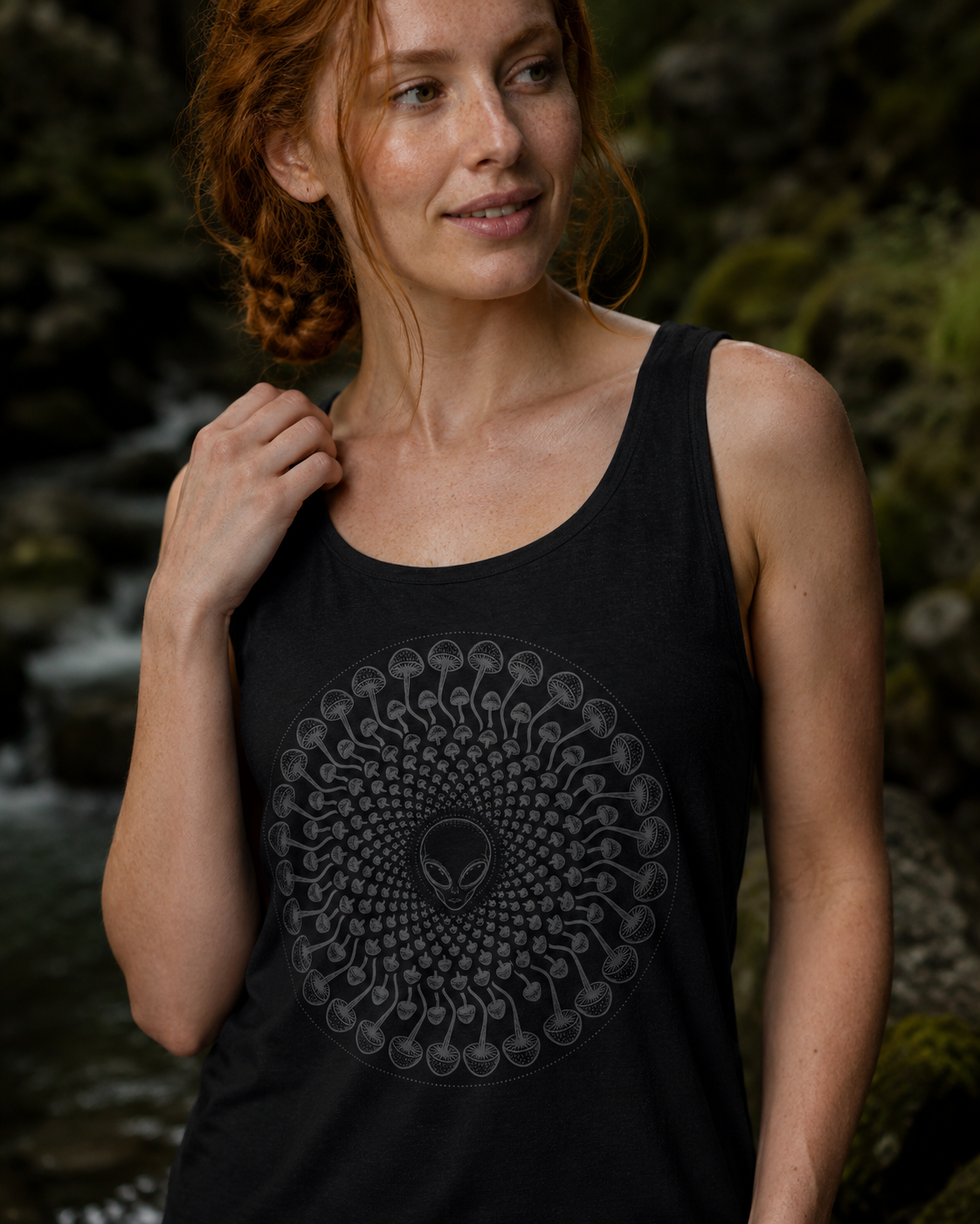 Alien Mushroom Spiral Comfort Tank