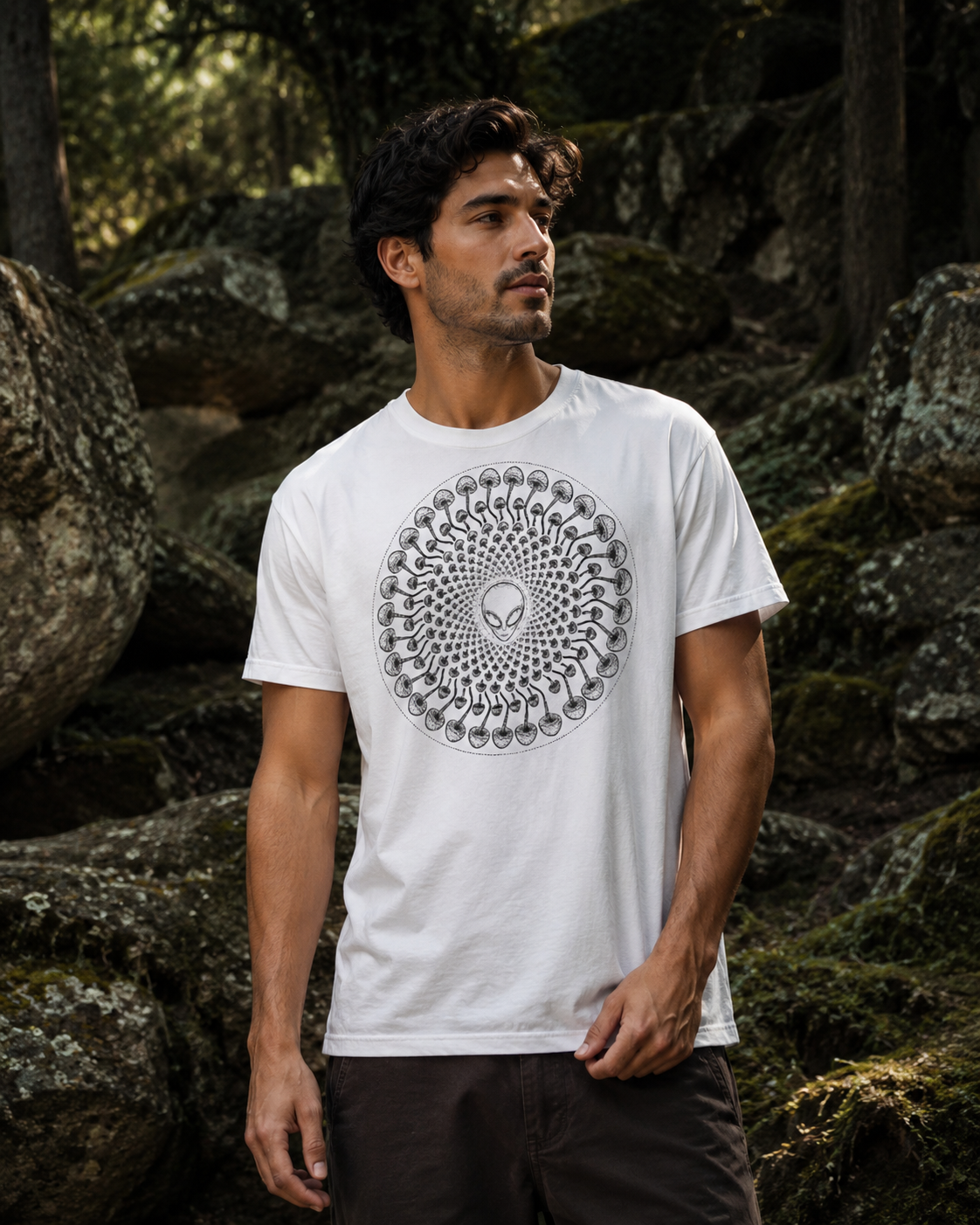 Alien Mushroom Spiral Comfort T-Shirt