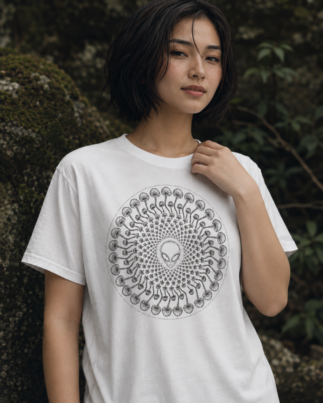 Alien Mushroom Spiral Comfort T-Shirt