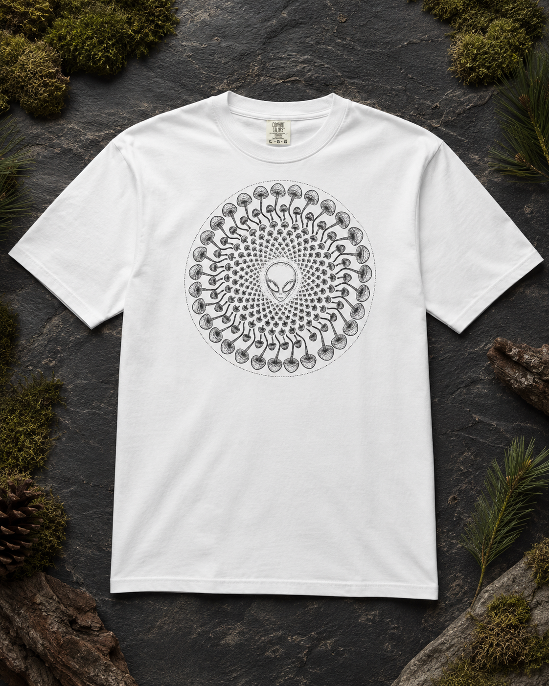Alien Mushroom Spiral Comfort T-Shirt