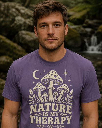 Nature Is My Therapy Mushroom Comfort T-Shirt