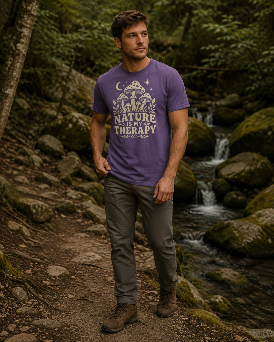 Nature Is My Therapy Mushroom Comfort T-Shirt