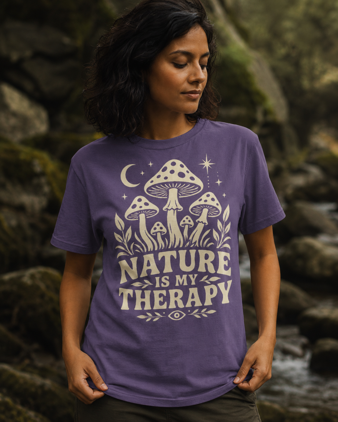 Nature Is My Therapy Mushroom Comfort T-Shirt