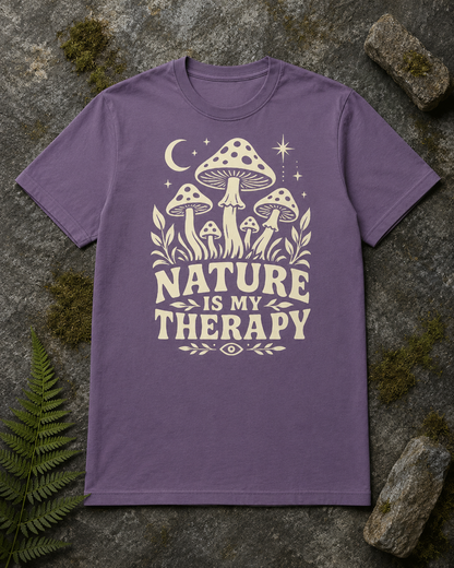 Nature Is My Therapy Mushroom Comfort T-Shirt