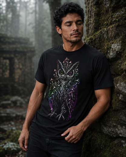 Trippy Mushroom Owl Comfort T-Shirt