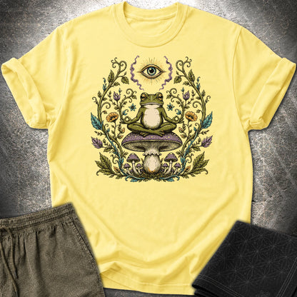 enlightened Frog - enlightened Frog T-Shirt - Cornsilk