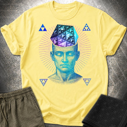 The Mathematitian Fractal Mind T-Shirt - The Mathematitian Fractal Mind T-Shirt - Cornsilk