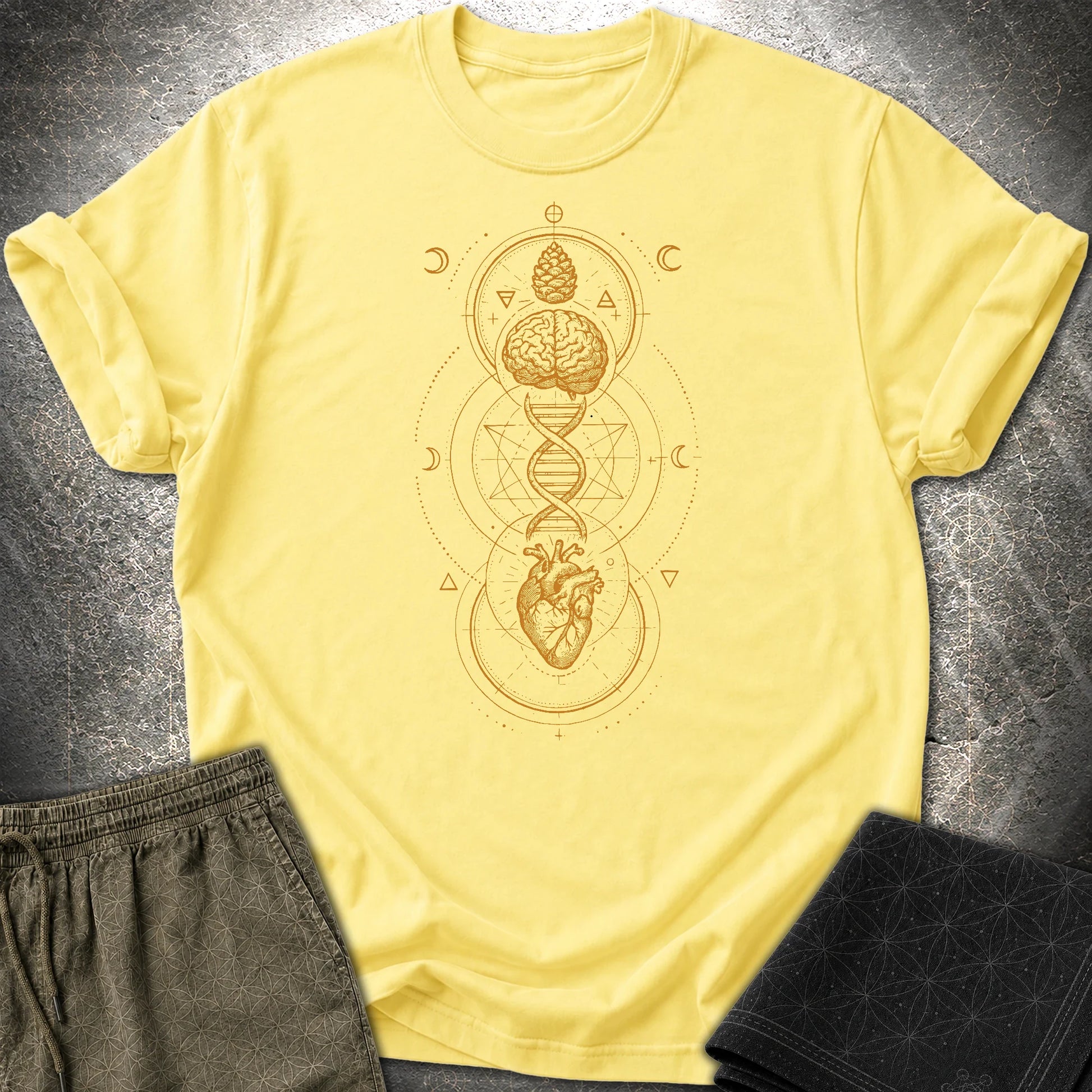 Heart Mind Source in Motion T-Shirt - Heart Mind Source in Motion T-Shirt - Cornsilk
