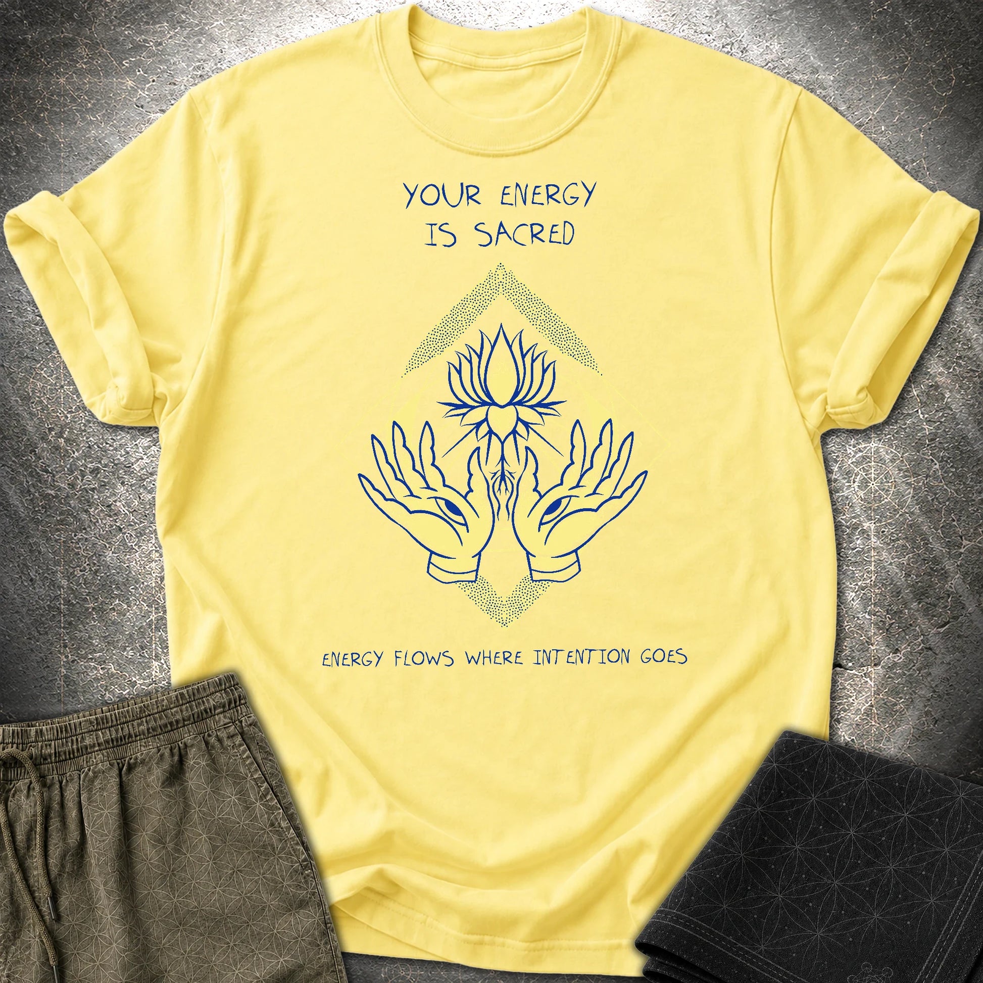 Energy Flows T-Shirt - Energy Flows T-Shirt - Cornsilk