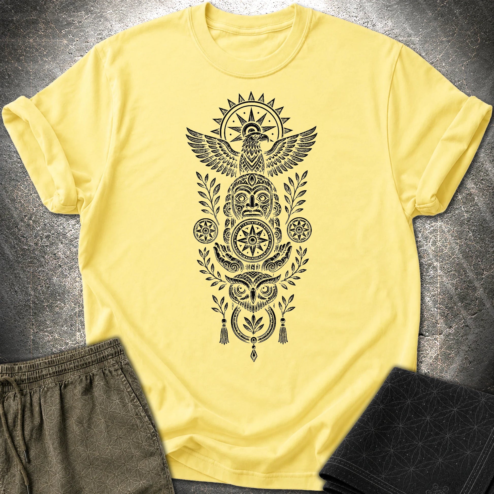 Totem Black - Totem Black T-Shirt - Cornsilk