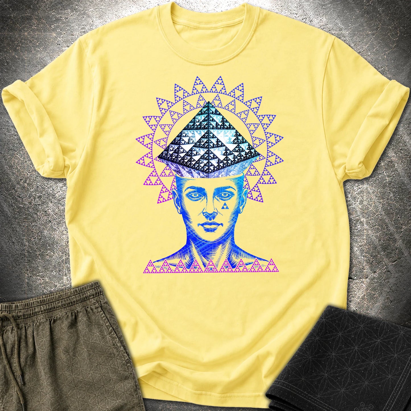 Infinite Fractal Mind T-Shirt - Infinite Fractal Mind T-Shirt - Cornsilk