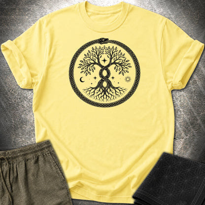 888 Ouroboros Tree T-Shirt - 888 Ouroboros Tree T-Shirt - Cornsilk