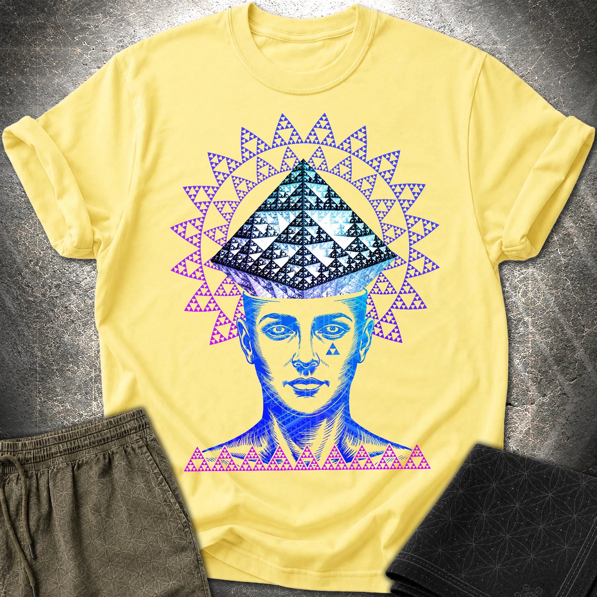 Infinite Fractal Mind T-Shirt - Infinite Fractal Mind T-Shirt - Cornsilk