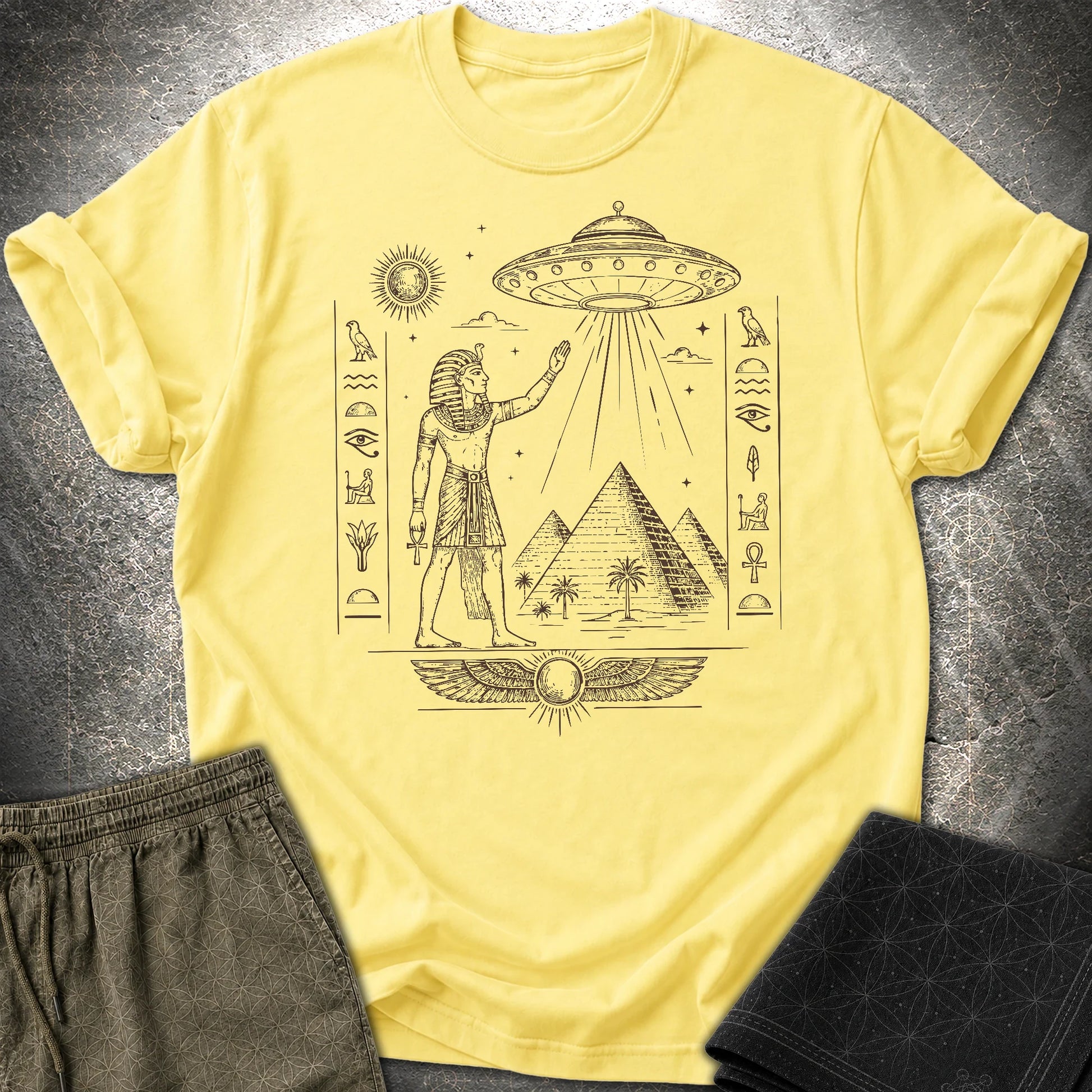 Pharaoh Beneath the Star Vessel - Pharaoh Beneath the Star Vessel T-Shirt - Cornsilk