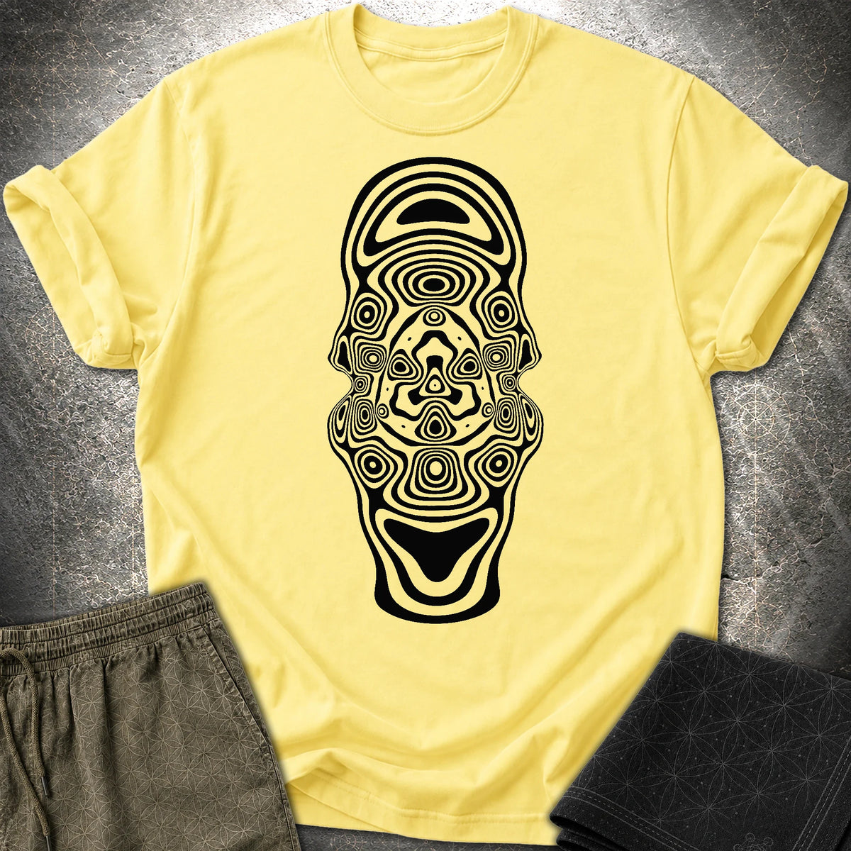 Mind Blown Black T-Shirt - Mind Blown Black T-Shirt - Cornsilk