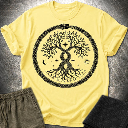 888 Ouroboros Tree T-Shirt - 888 Ouroboros Tree T-Shirt - Cornsilk