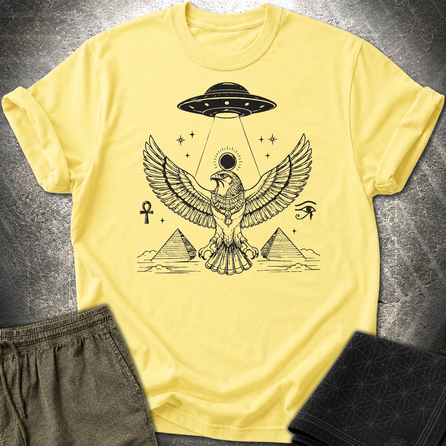 Shadow Falcon Under Alien Light - Shadow Falcon Under Alien Light T-Shirt - Cornsilk