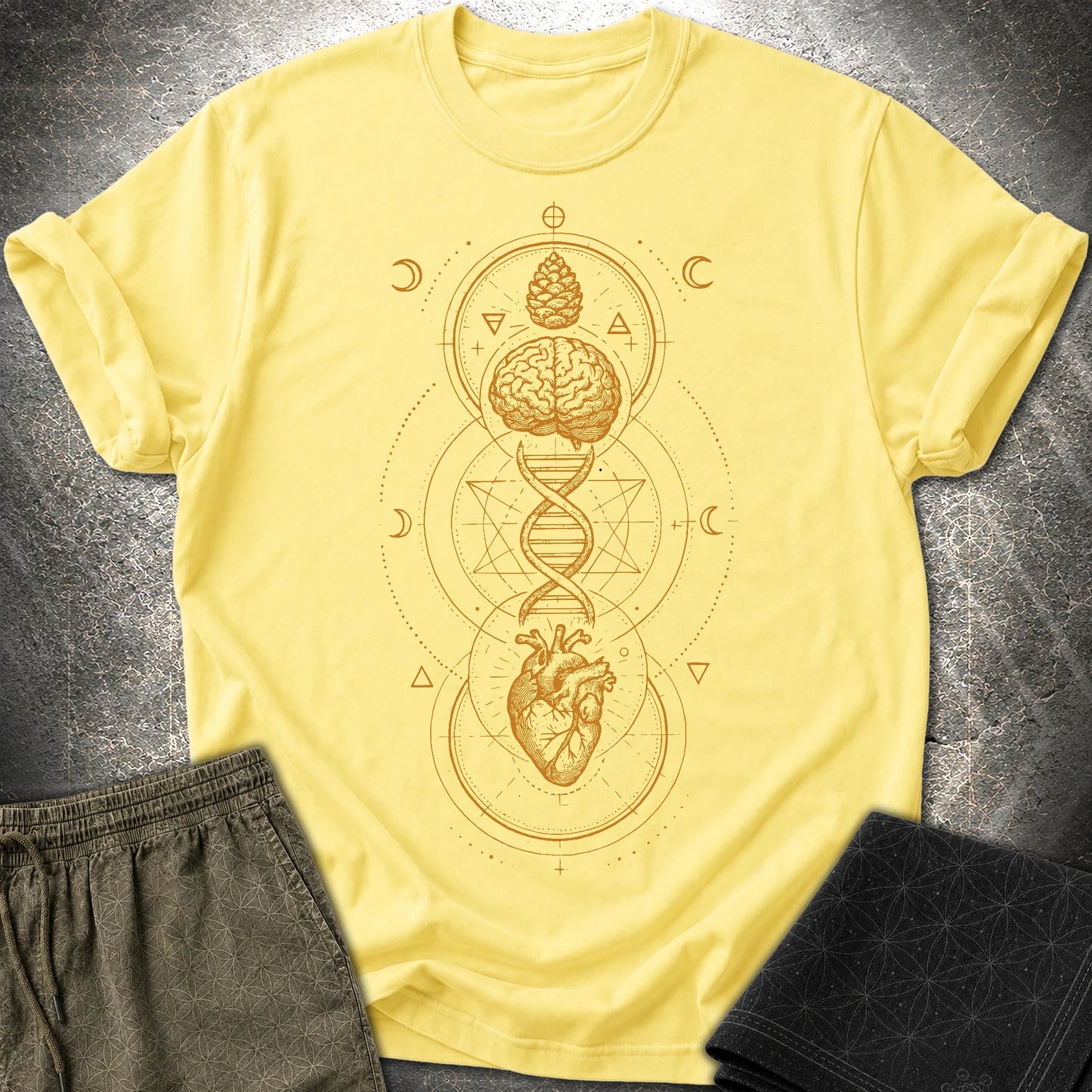 Heart Mind Source in Motion T-Shirt - Heart Mind Source in Motion T-Shirt - Cornsilk