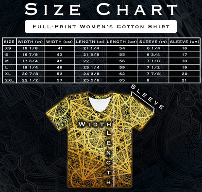 Blue and Yellow Fractal Flower Women’s Cotton T-shirt