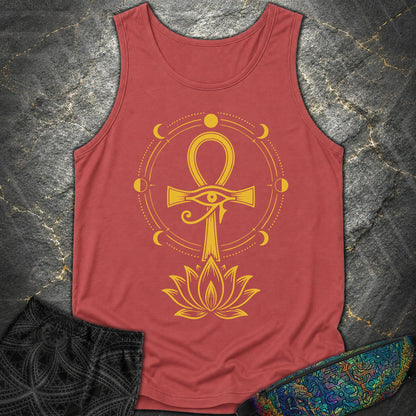 Eye of Life Above Lotus - Eye of Life Above Lotus Comfort Tank Top - Crimson