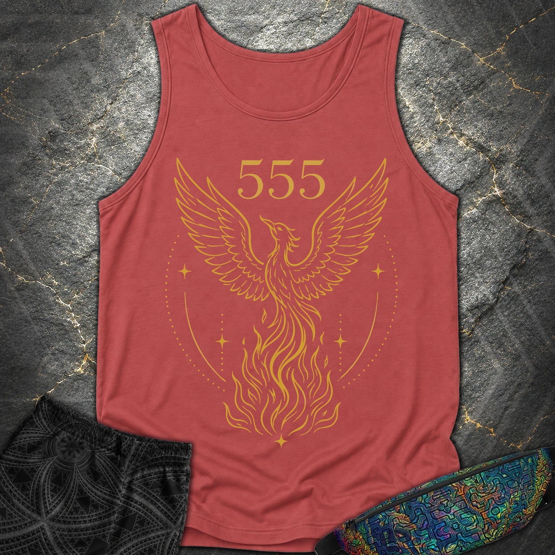 555 Angel Number Rebirth Comfort Tank Top - 555 Angel Number Rebirth Comfort Tank Top - Crimson
