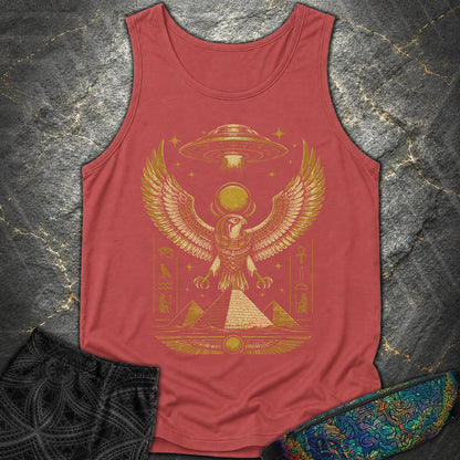 Falcon Guardian Beneath the Starship - Falcon Guardian Beneath the Starship Comfort Tank Top - Crimson