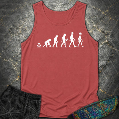 Mushroom Evolution Transformation Comfort Tank - Mushroom Evolution Transformation Comfort Tank - Crimson