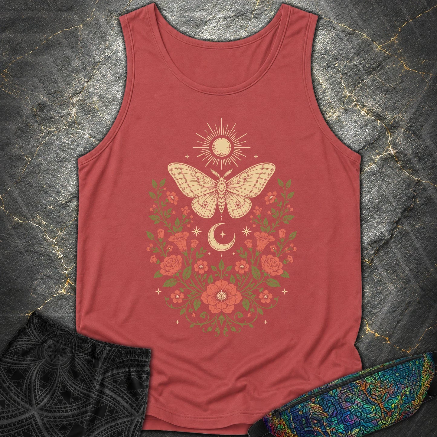 Sun Moon Moth - Sun Moon Moth Comfort Tank Top - Crimson
