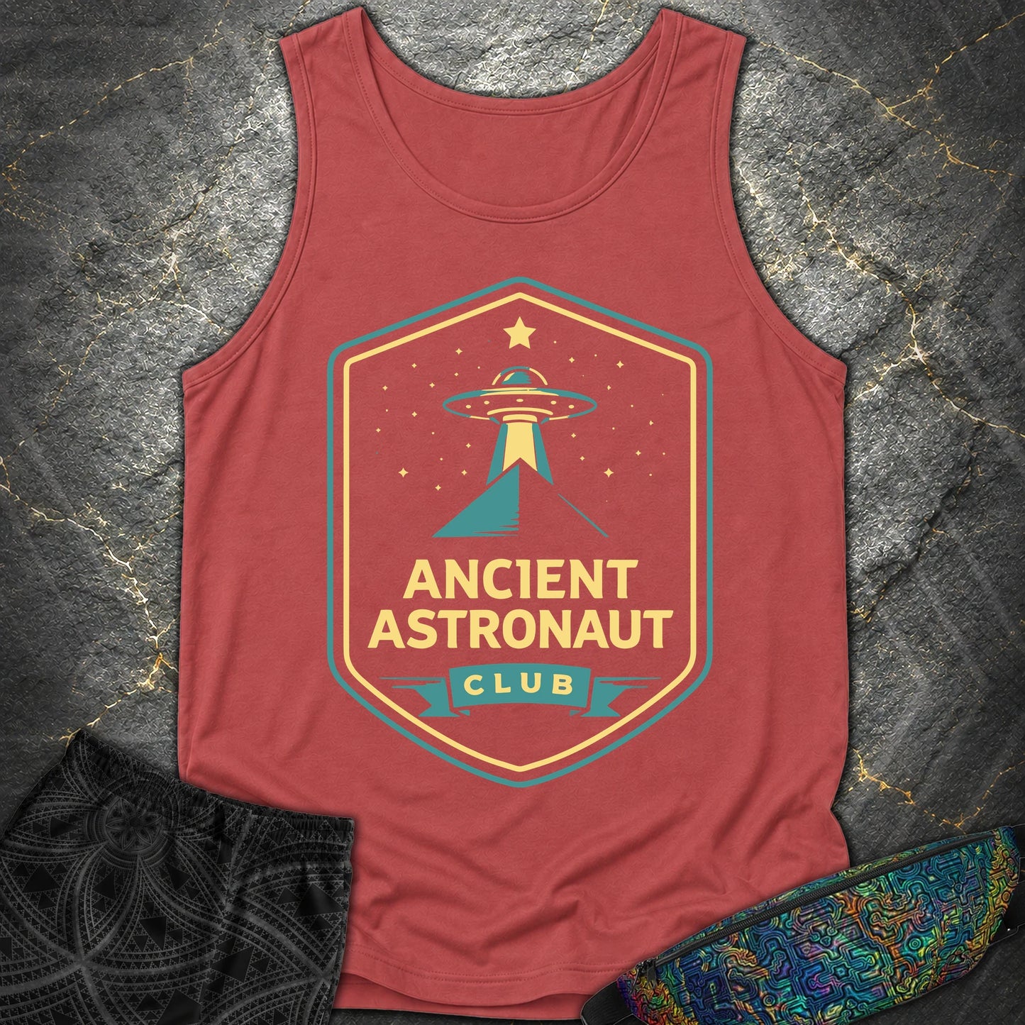 Ancient Astronaut Club - Ancient Astronaut Club Comfort Tank Top - Crimson