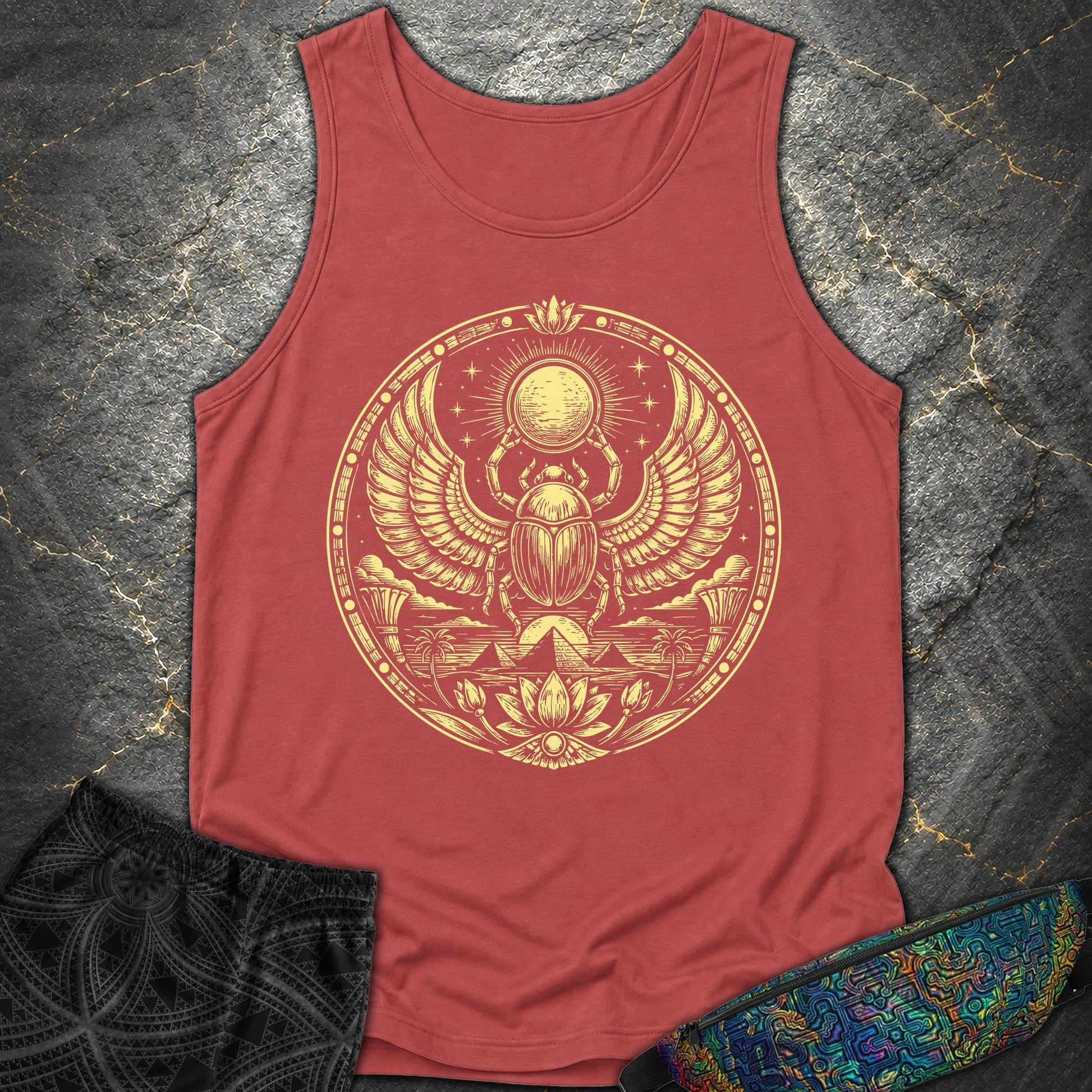 Winged Scarab of the Sun - Winged Scarab of the Sun Comfort Tank Top - Crimson