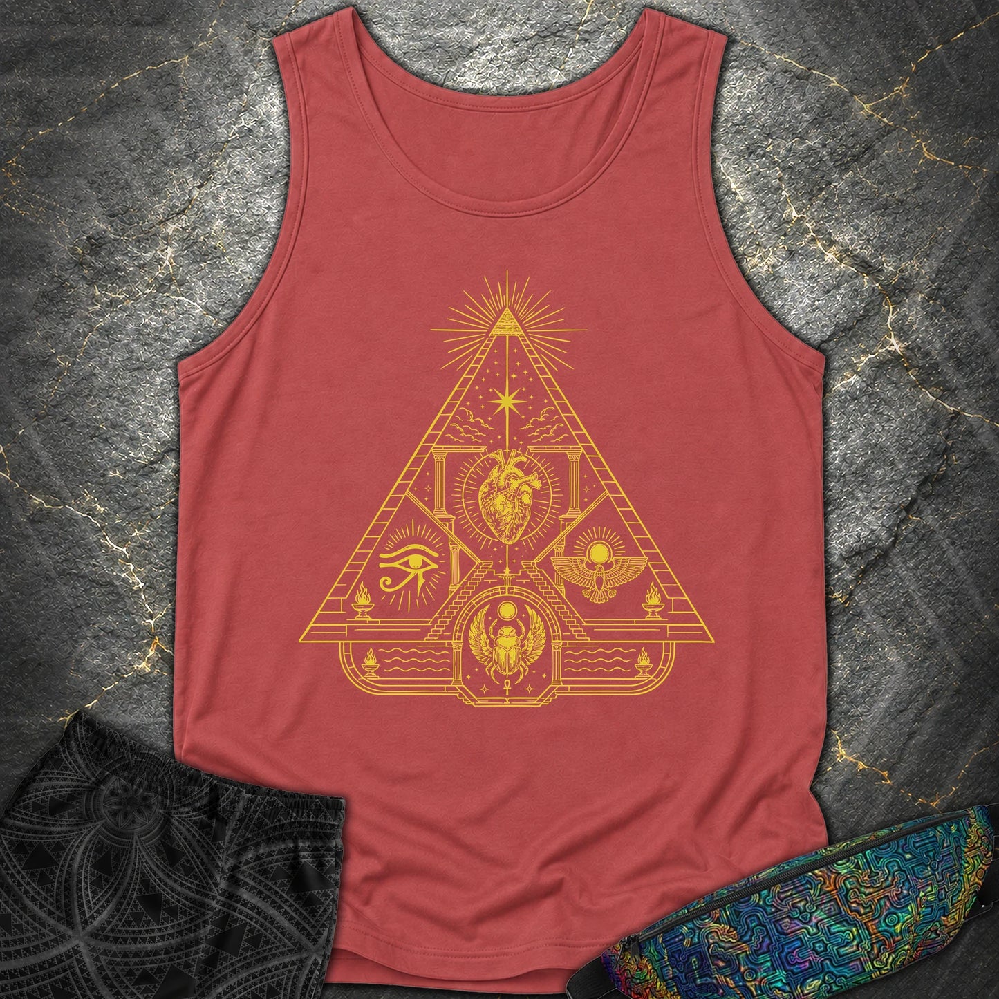 Mystic Pyramid of the Sacred Heart - Mystic Pyramid of the Sacred Heart Comfort Tank Top - Crimson