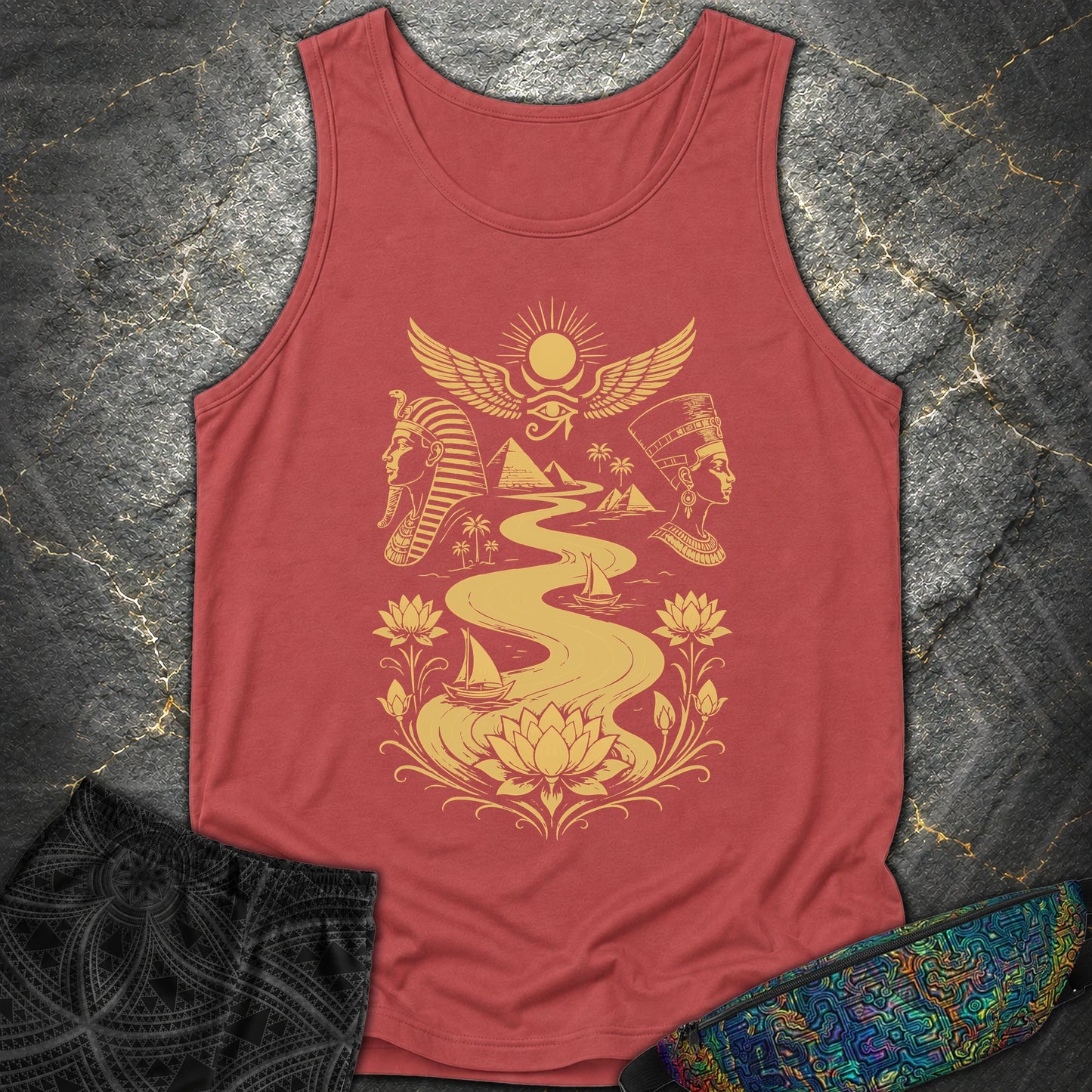 Golden Nile Between Two Crowns - Golden Nile Between Two Crowns Comfort Tank Top - Crimson