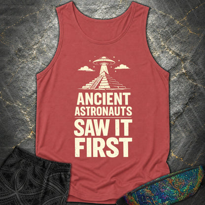 Ancient Astronaut Saw It First - Ancient Astronaut Saw It First Comfort Tank Top - Crimson