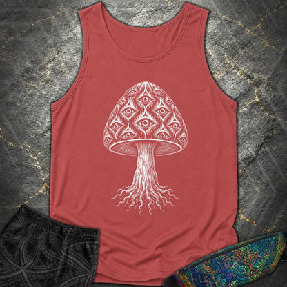 All-Seeing Mushroom - All-Seeing Mushroom Comfort Tank Top - Crimson