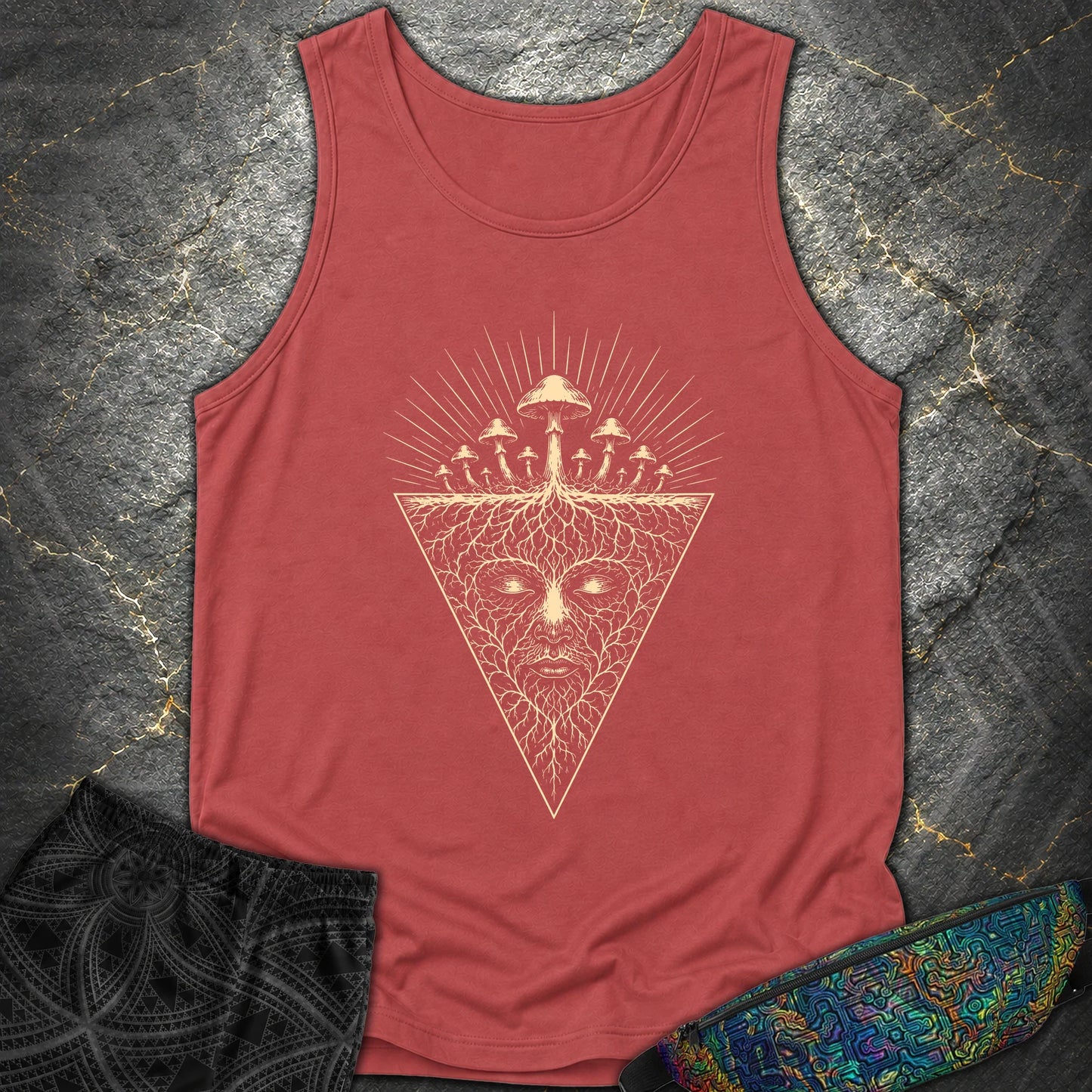 Mycelium Consciousness - Mycelium Consciousness Comfort Tank Top - Crimson