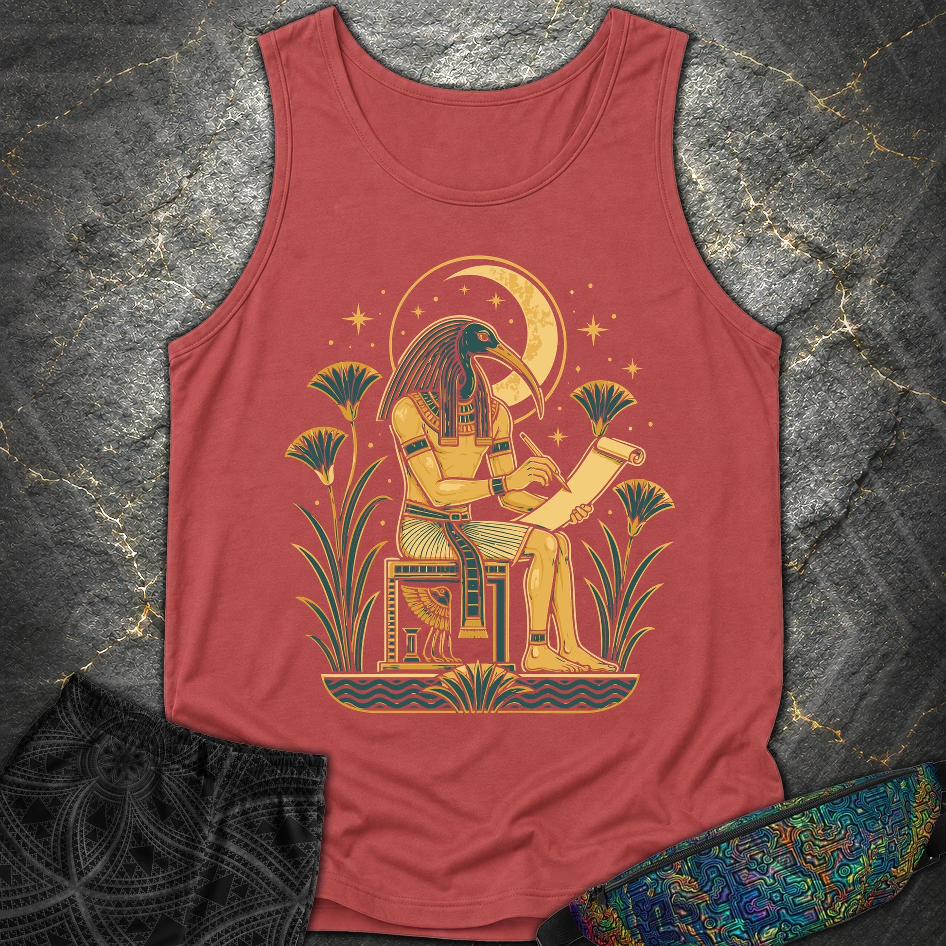 Moonlit Ibis Scribe - Moonlit Ibis Scribe Comfort Tank Top - Crimson
