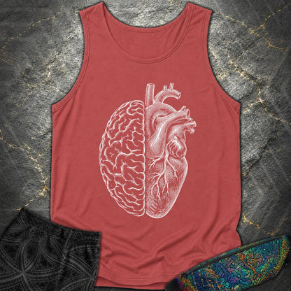 Heart Brain - Heart Brain Comfort Tank Top - Crimson