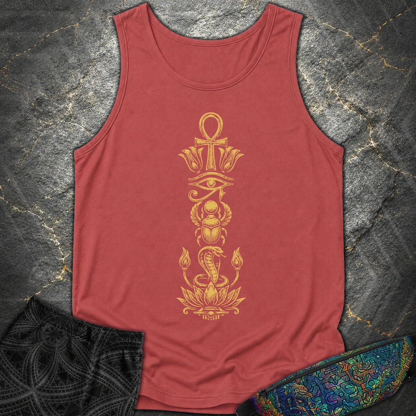 Ancient Egyptian Symbol Totem - Ancient Egyptian Symbol Totem Comfort Tank Top - Crimson