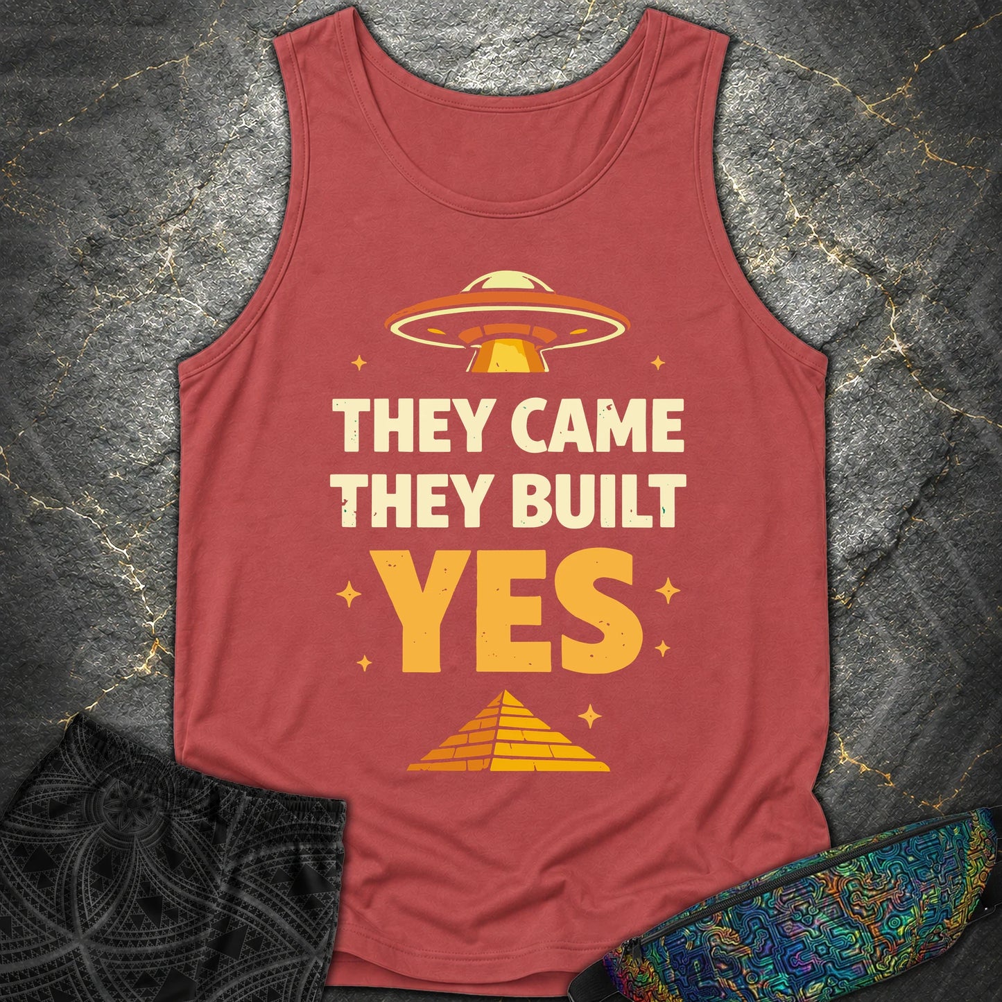 They Came They Built Yes - They Came They Built Yes Comfort Tank Top - Crimson