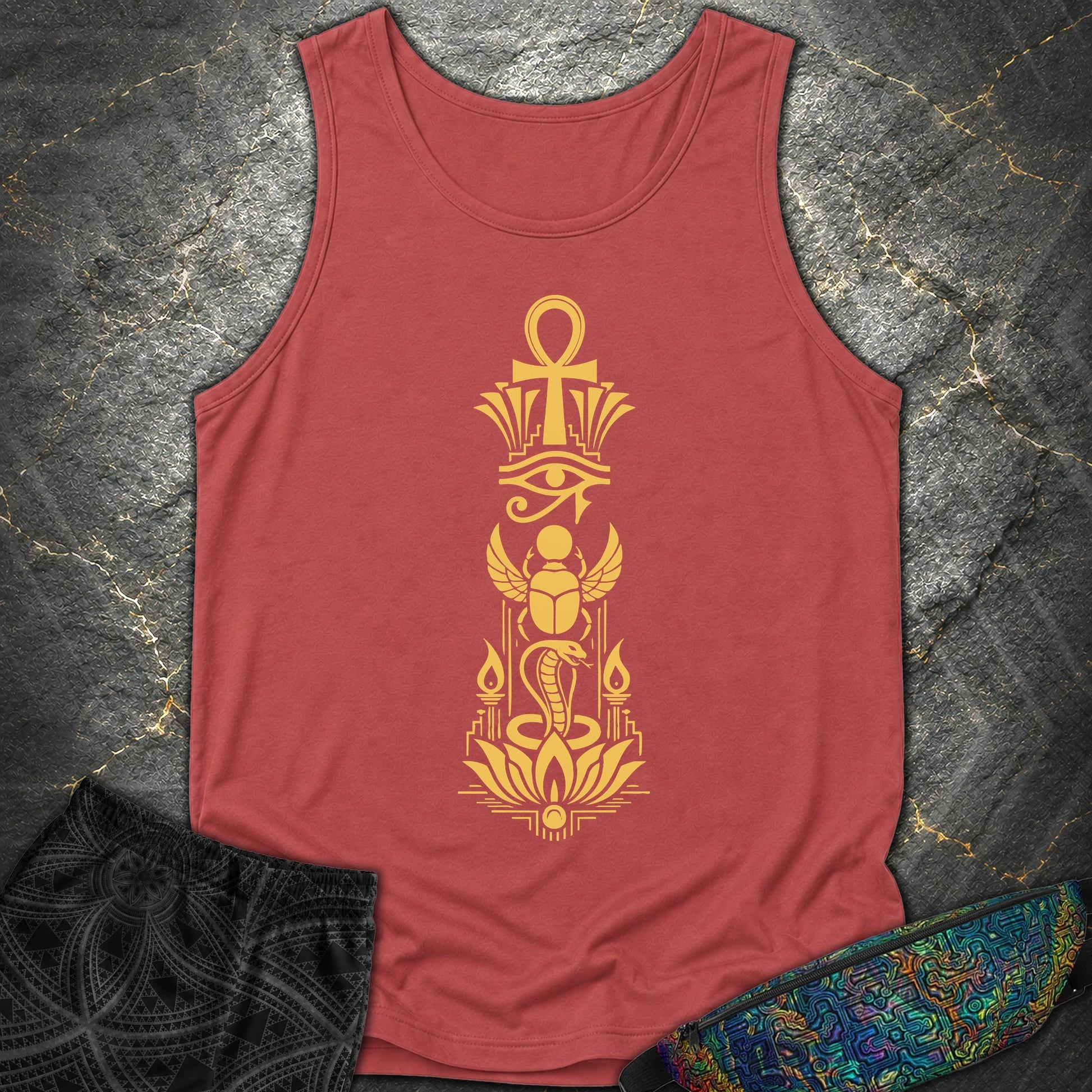 Sacred Symbols of Eternal Life - Sacred Symbols of Eternal Life Comfort Tank Top - Crimson