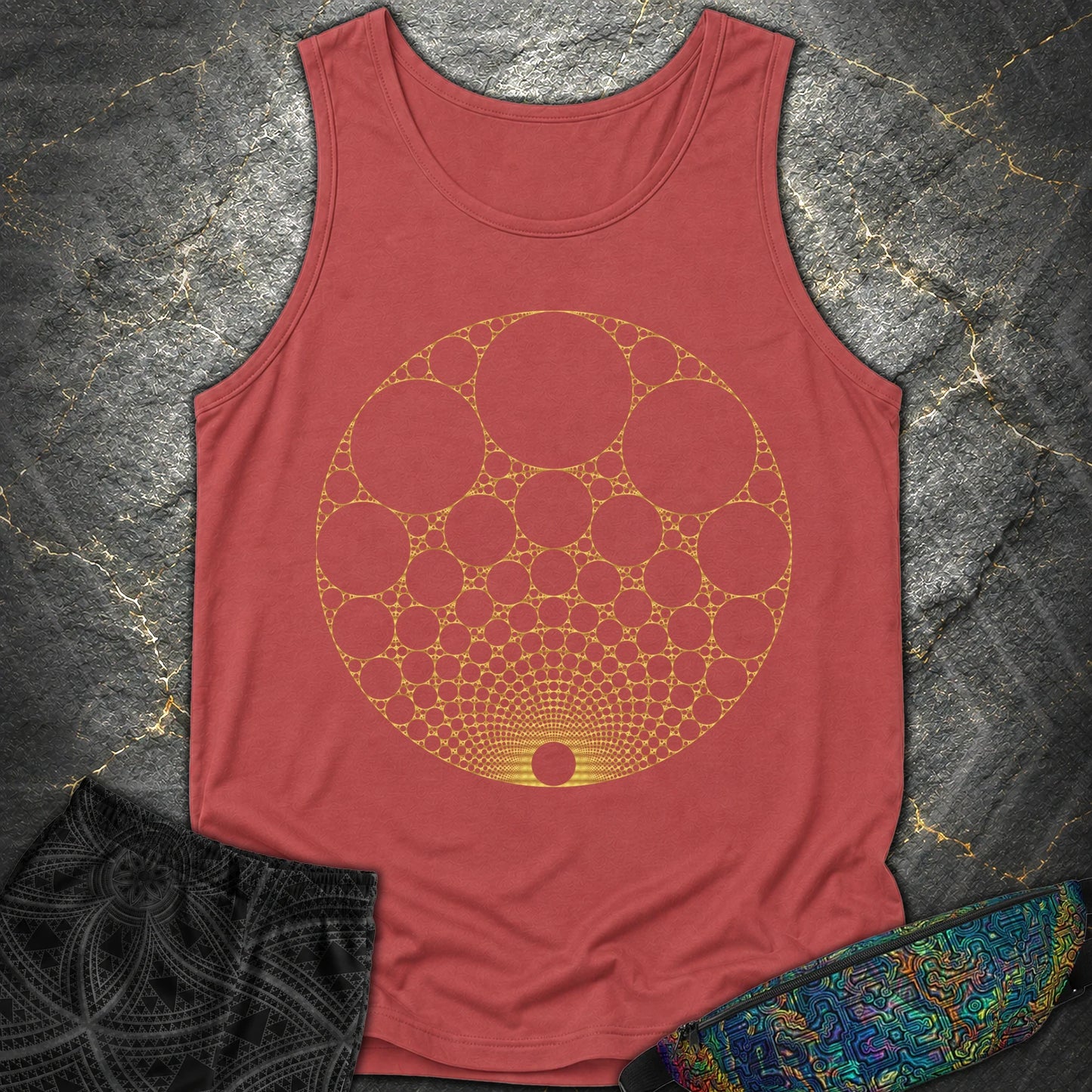 Apollonian Gasket T-Shirt - Apollonian Gasket Comfort Tank Top - Crimson